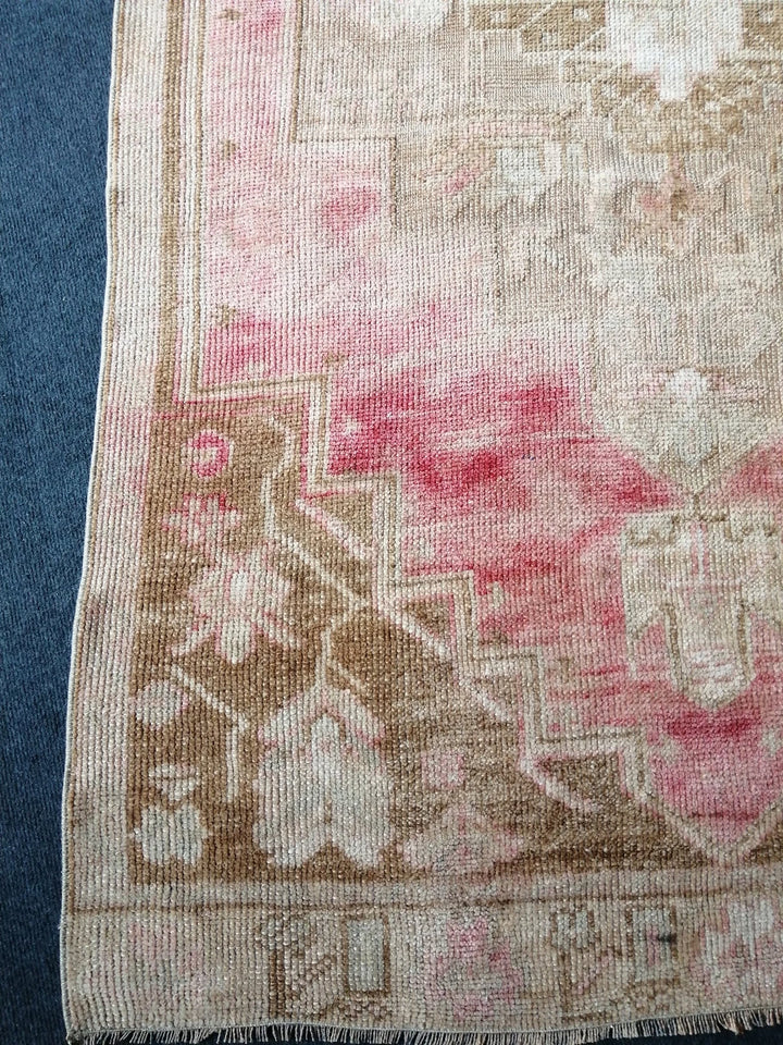 Pink Turkish Runner Rug 3' 8" x 10' Hand-Knotted | No. WR29332
