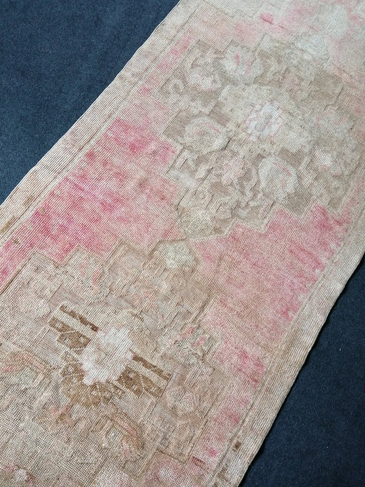 Pink Turkish Runner Rug 3' 8" x 10' Hand-Knotted | No. WR29332