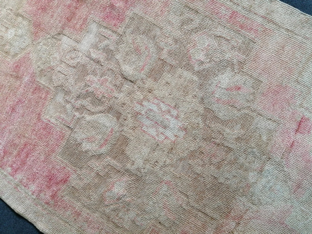 Pink Turkish Runner Rug 3' 8" x 10' Hand-Knotted | No. WR29332