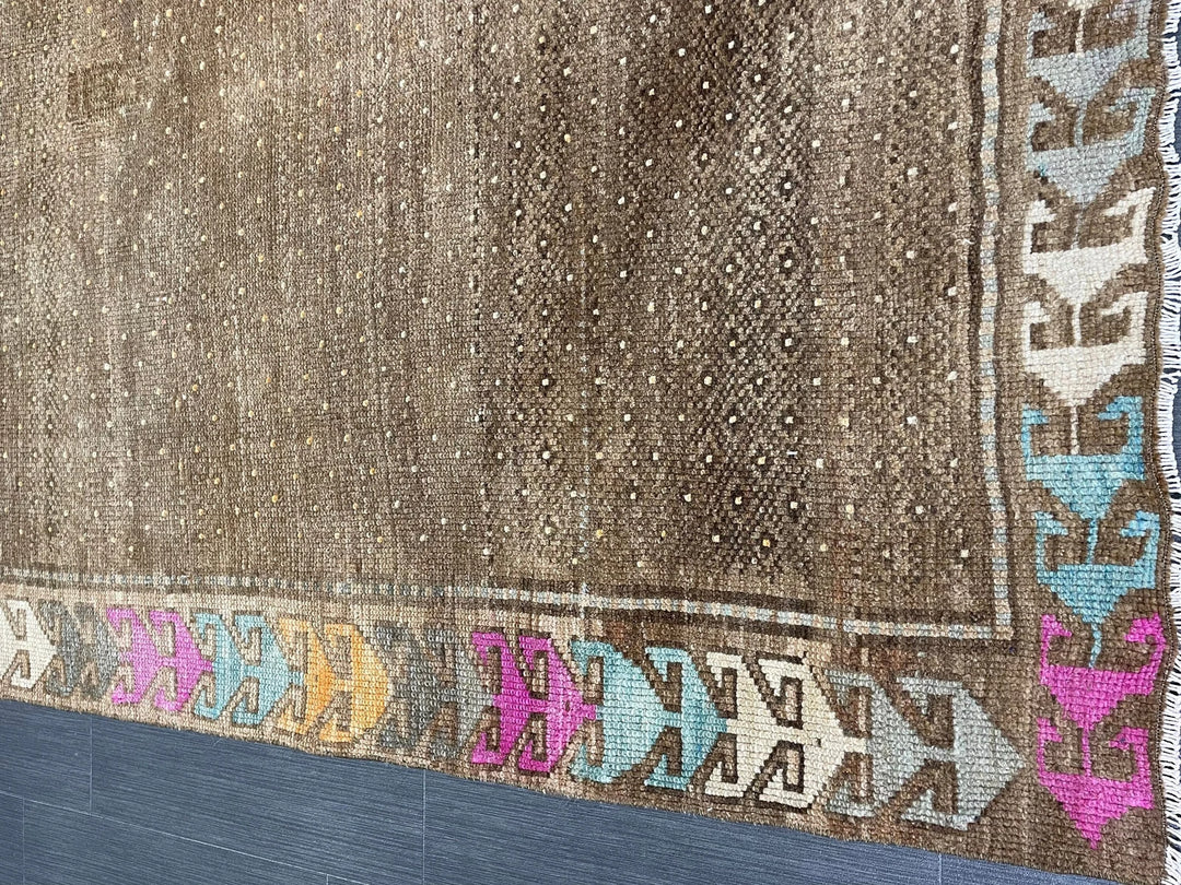Brown Turkish Runner Rug 5' 3" x 10' 5" Hand-Knotted | No. WR29526
