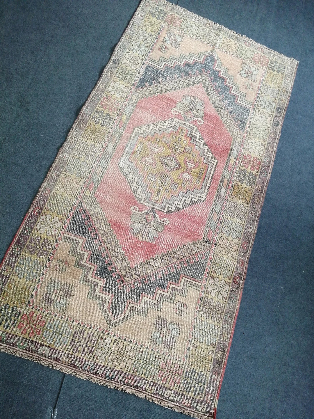 Beige Turkish Runner Rug 4' x 6' 1" Hand-Knotted | No. WR29688