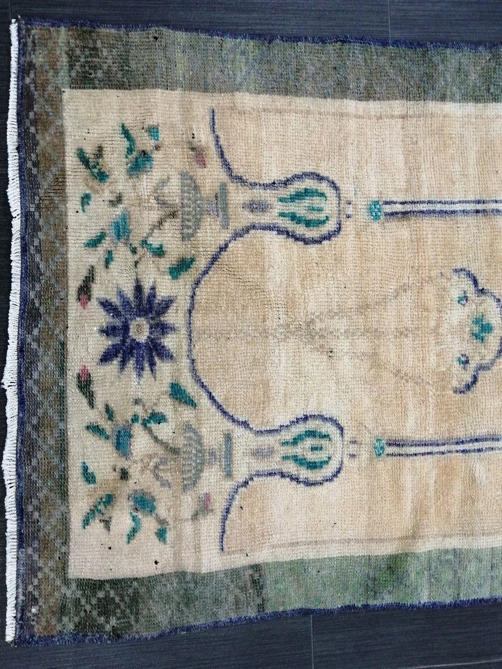 Rust Turkish Runner Rug 2' 7" x 4' Hand-Knotted | No. WR29881