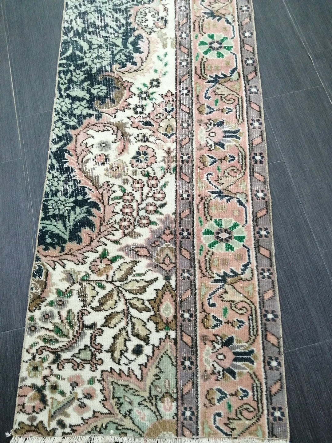 Beige Turkish Runner Rug 2' 2" x 8' 9" Hand-Knotted | No. WR30855