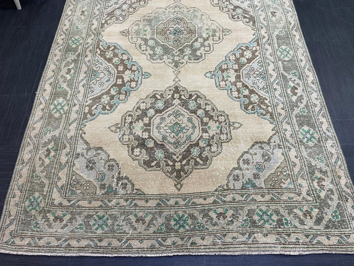 Beige Turkish Runner Rug 4' 7" x 12' 4" Hand-Knotted | No. WR30866