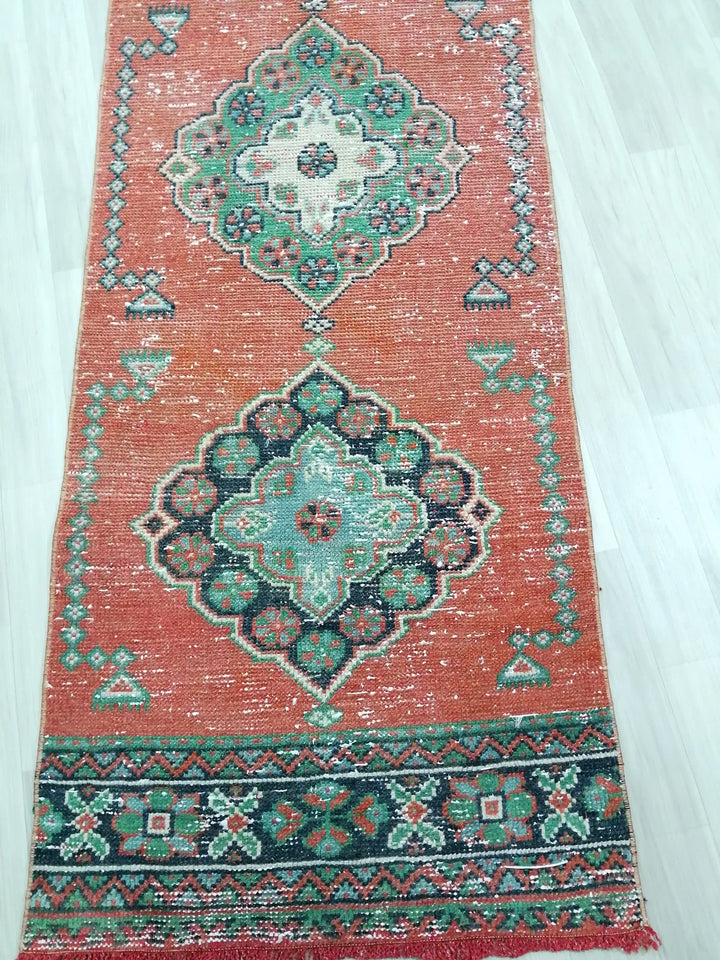 Beige Turkish Runner Rug 2' 4" x 11' 7" Hand-Knotted | No. WR30996
