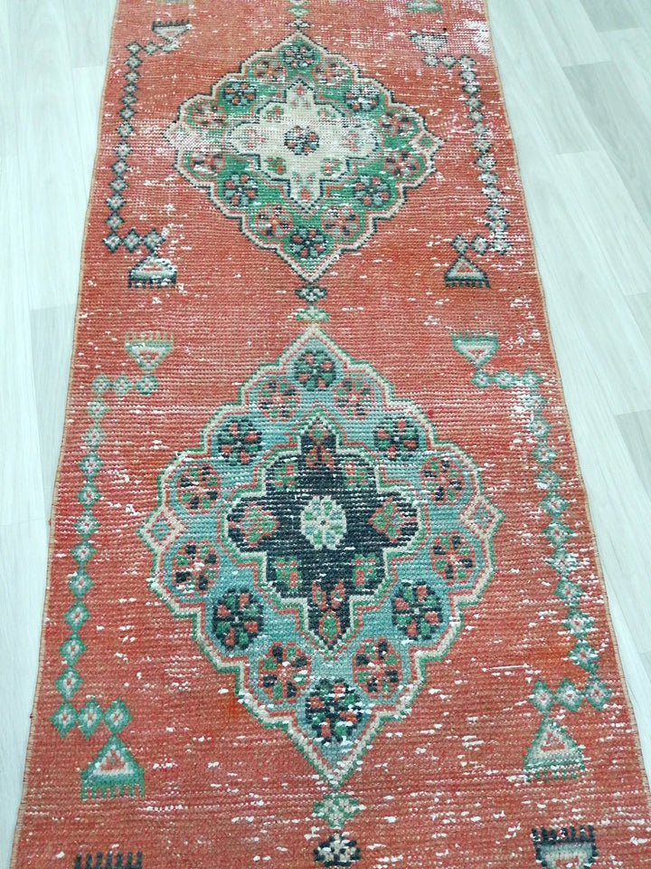 Beige Turkish Runner Rug 2' 4" x 11' 7" Hand-Knotted | No. WR30996