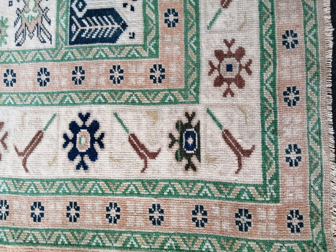 Blue Turkish Runner Rug 4' 10" x 6' 10" Hand-Knotted | No. WR31086