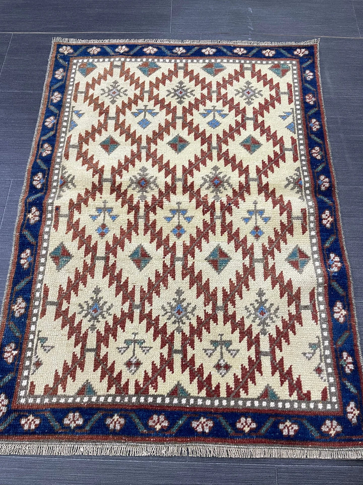 Rust Turkish Runner Rug 2' 2" x 3' 1" Hand-Knotted | No. WR31617