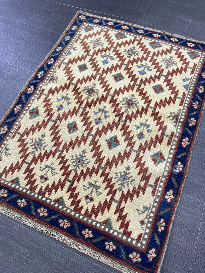 Rust Turkish Runner Rug 2' 2" x 3' 1" Hand-Knotted | No. WR31617