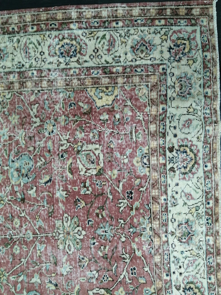 Rust Turkish Runner Rug 6' 11" x 9' 2" Hand-Knotted | No. WR32038