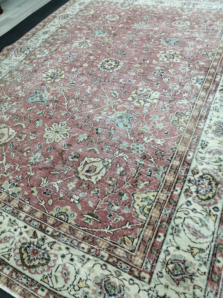 Rust Turkish Runner Rug 6' 11" x 9' 2" Hand-Knotted | No. WR32038