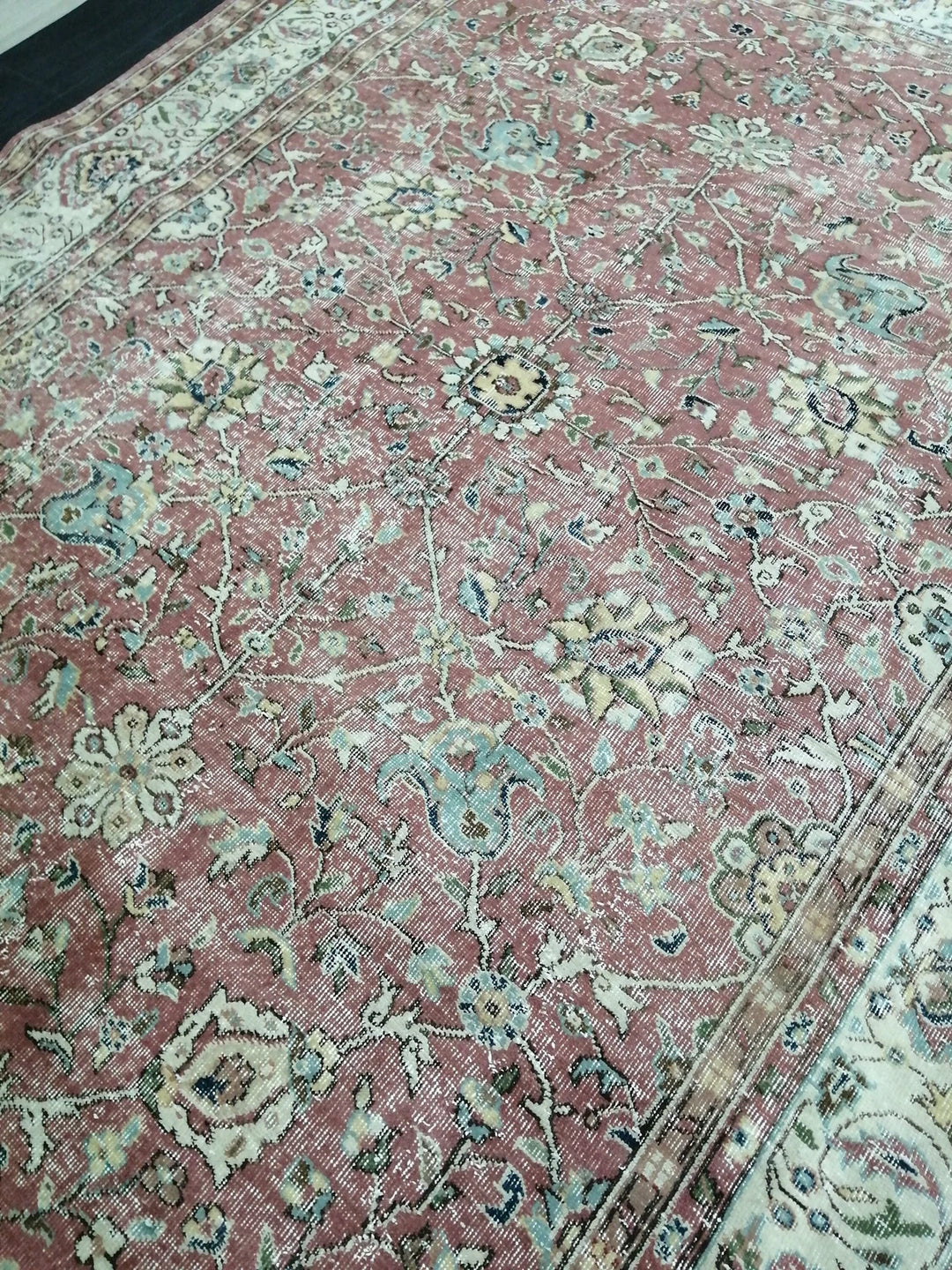 Rust Turkish Runner Rug 6' 11" x 9' 2" Hand-Knotted | No. WR32038