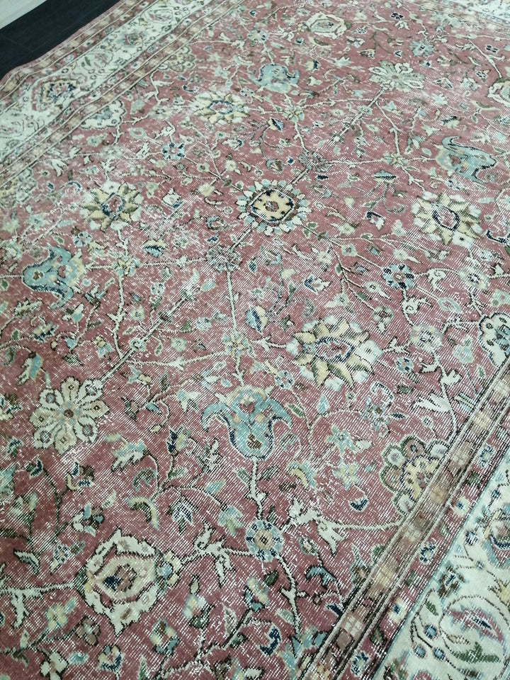 Rust Turkish Runner Rug 6' 11" x 9' 2" Hand-Knotted | No. WR32038