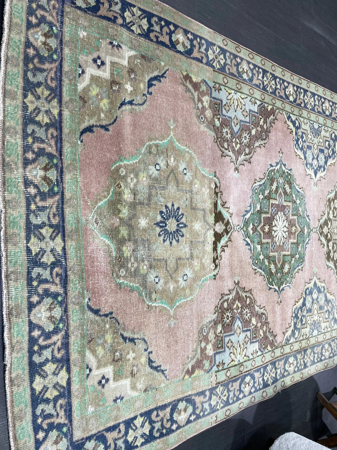 Beige Turkish Runner Rug 4'11" x 11'5" Hand-Knotted | No. WR32166