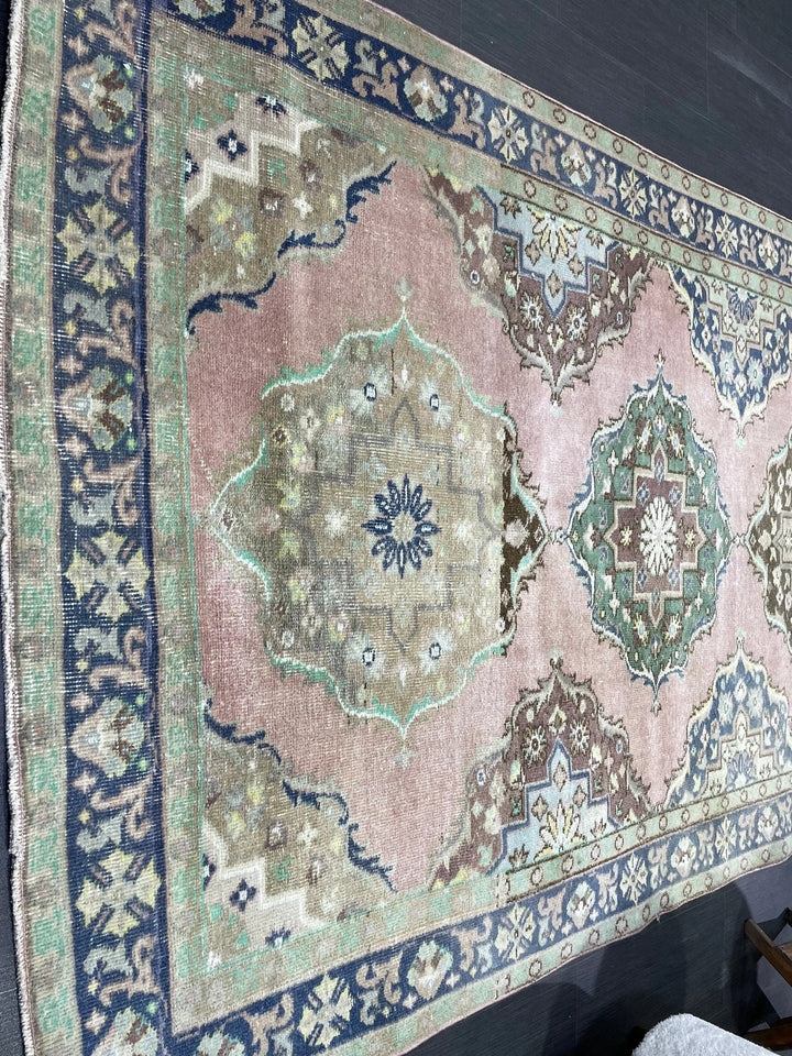 Beige Turkish Runner Rug 4'11" x 11'5" Hand-Knotted | No. WR32166