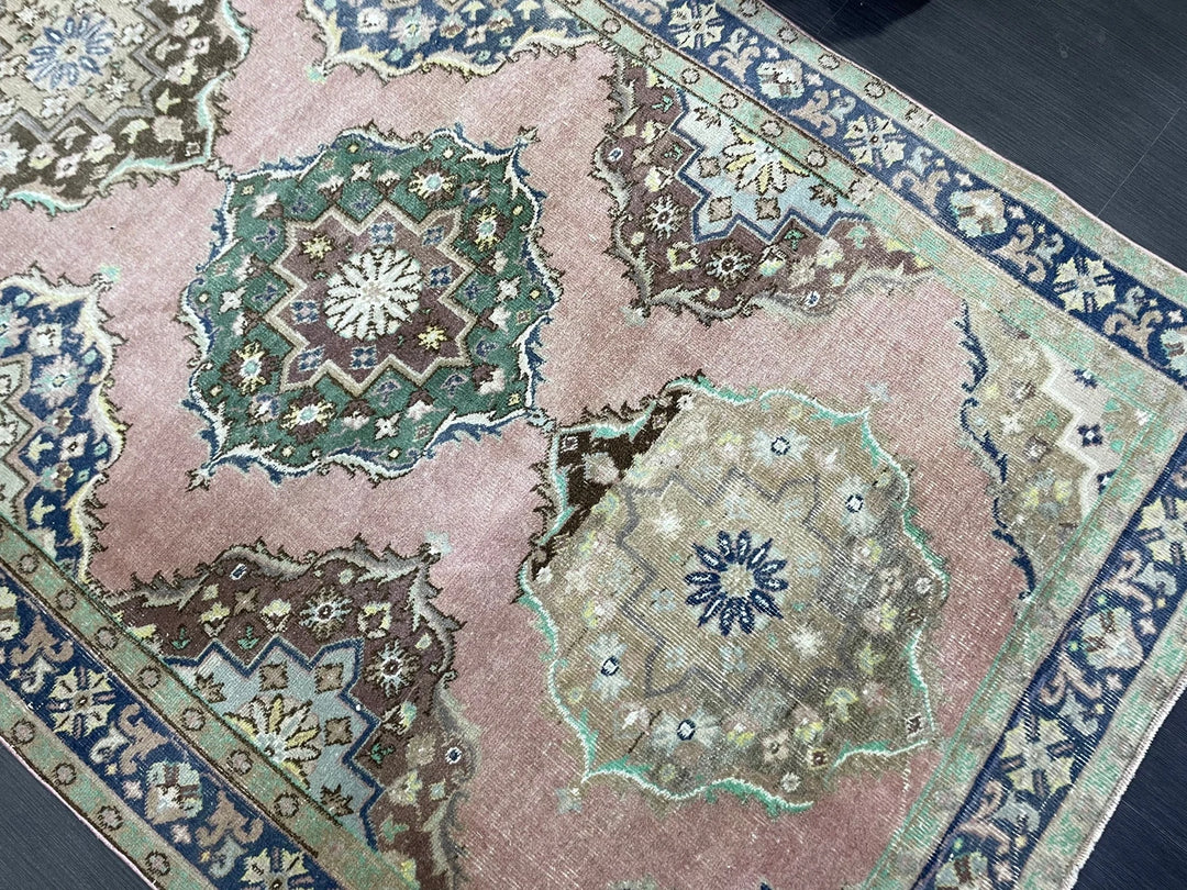Beige Turkish Runner Rug 4'11" x 11'5" Hand-Knotted | No. WR32166