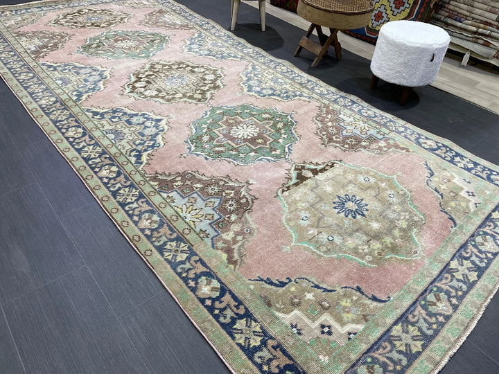Beige Turkish Runner Rug 4'11" x 11'5" Hand-Knotted | No. WR32166