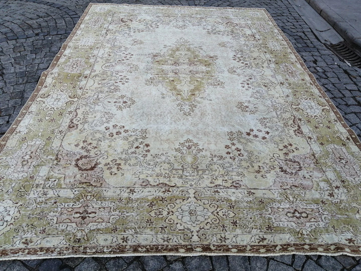 Green Turkish Runner Rug 8' 5" x 12' 4" Hand-Knotted | No. WR32914