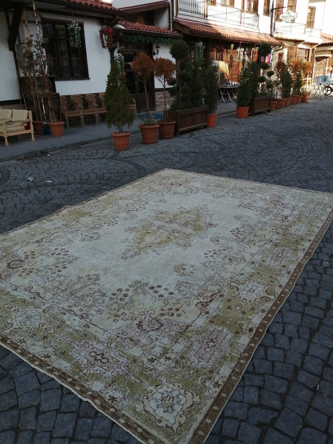Green Turkish Runner Rug 8' 5" x 12' 4" Hand-Knotted | No. WR32914