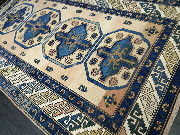 Blue Turkish Runner Rug 5' 3" x 8' 2" Hand-Knotted | No. WR33164