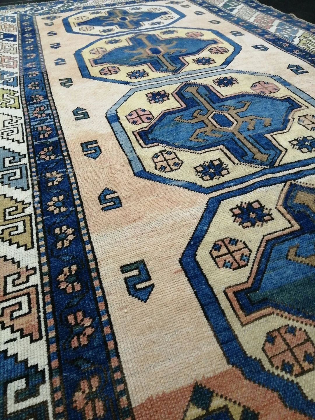 Blue Turkish Runner Rug 5' 3" x 8' 2" Hand-Knotted | No. WR33164