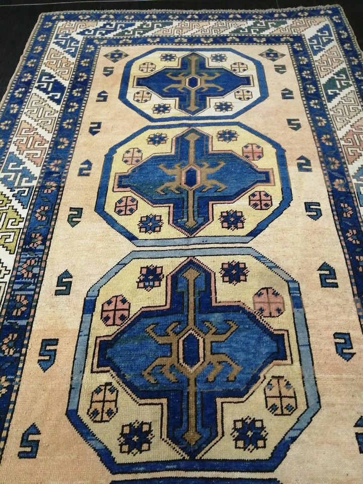 Blue Turkish Runner Rug 5' 3" x 8' 2" Hand-Knotted | No. WR33164