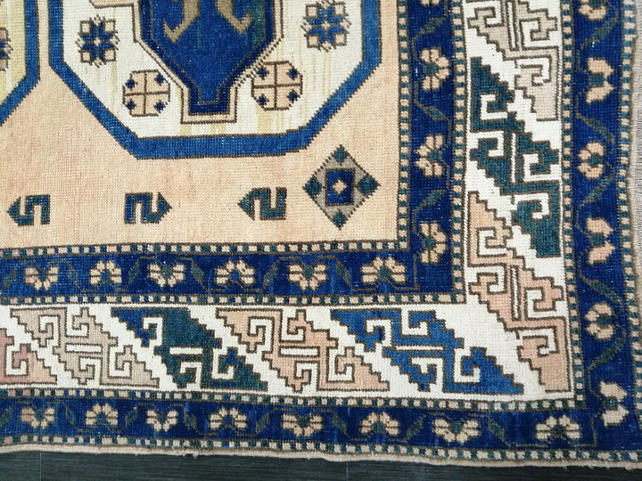 Blue Turkish Runner Rug 5' 3" x 8' 2" Hand-Knotted | No. WR33164