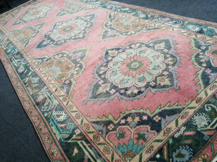 Beige Turkish Runner Rug 4' 8" x 11' 7" Hand-Knotted | No. WR33742