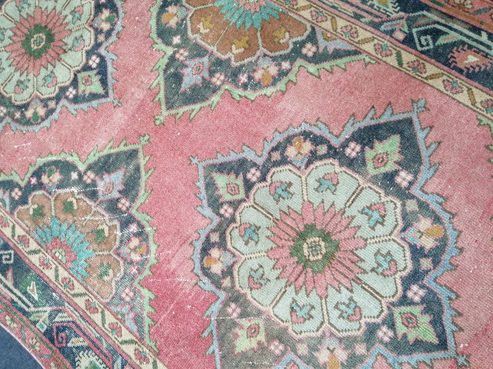 Beige Turkish Runner Rug 4' 8" x 11' 7" Hand-Knotted | No. WR33742