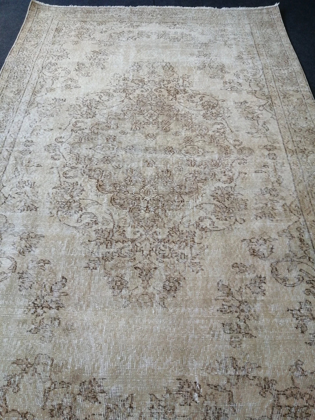 Beige Turkish Runner Rug 5' 5" x 8' 11" Hand-Knotted | No. WR33785