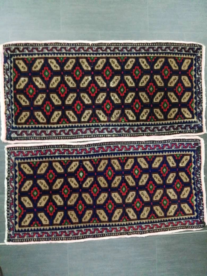 Navy Turkish Runner Rug 1' 9" x 3' 8" Hand-Knotted | No. WR34028