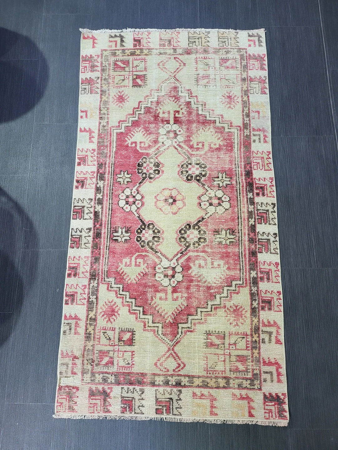 Beige Turkish Runner Rug 2' 5" x 4' 10" Hand-Knotted | No. WR34158