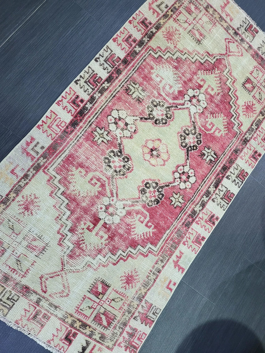 Beige Turkish Runner Rug 2' 5" x 4' 10" Hand-Knotted | No. WR34158