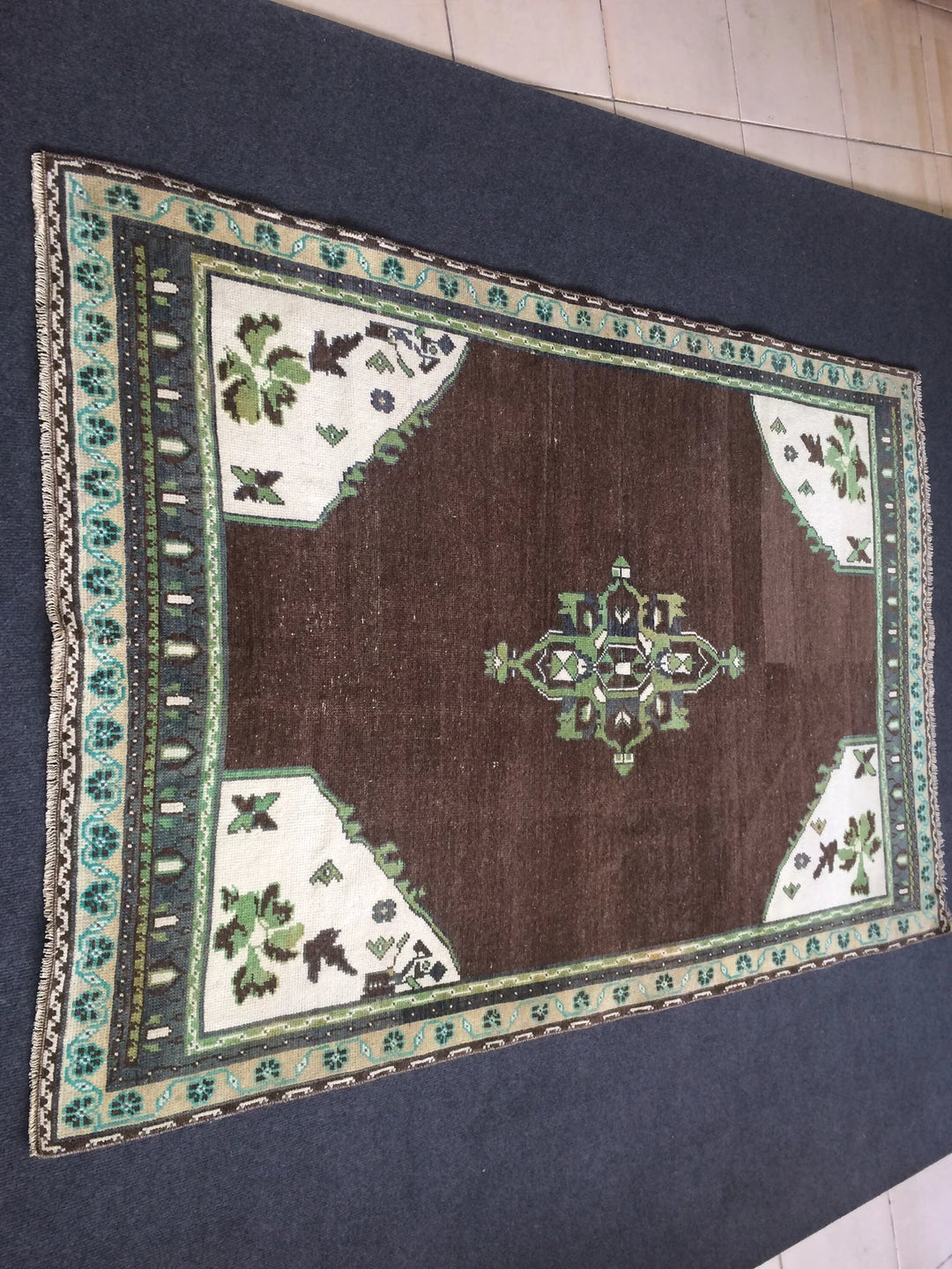 Turkish Runner Rug 4' x 6' Hand-Knotted | No. WR34225