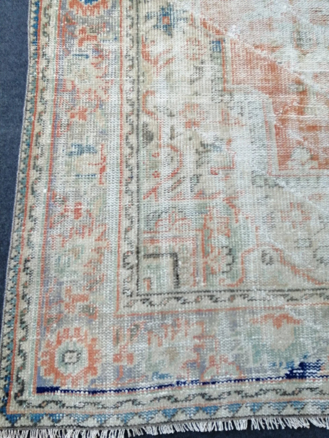 Beige Turkish Runner Rug 6' 7" x 10' Hand-Knotted | No. WR34237