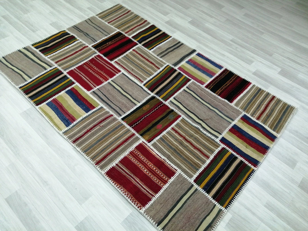 Rust Turkish Runner Rug 5' 1" x 7' 5" Hand-Knotted | No. WR34348