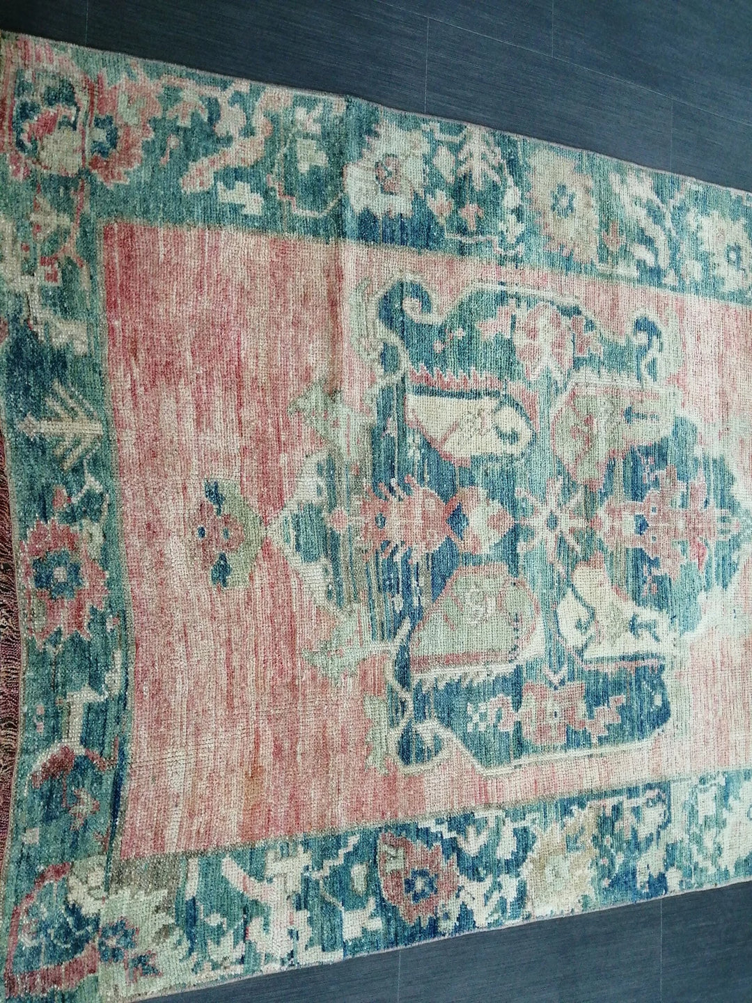 Pink Turkish Runner Rug 4' 2" x 11' 8" Hand-Knotted | No. WR34397