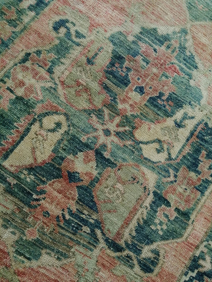 Pink Turkish Runner Rug 4' 2" x 11' 8" Hand-Knotted | No. WR34397