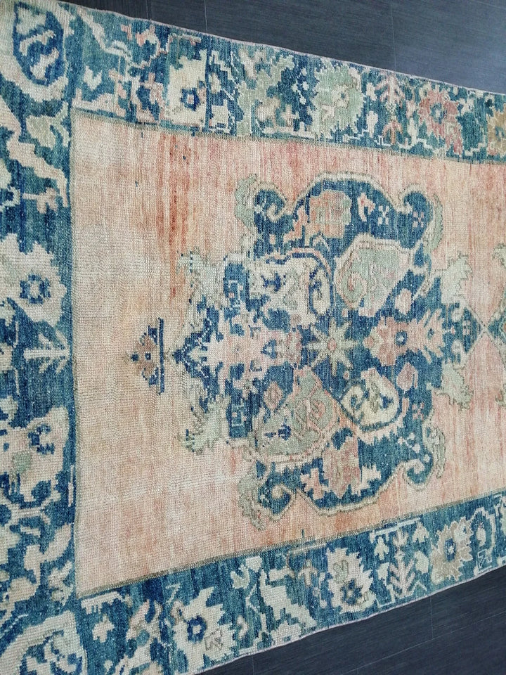 Pink Turkish Runner Rug 4' 2" x 11' 8" Hand-Knotted | No. WR34397