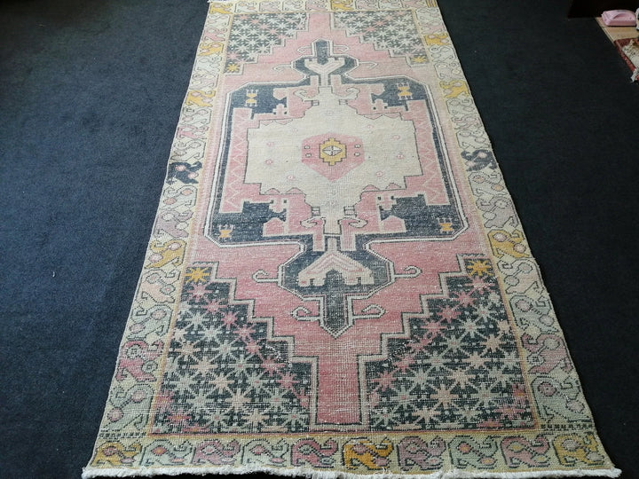 Beige Turkish Runner Rug 4' x 8' 4" Hand-Knotted | No. WR34759