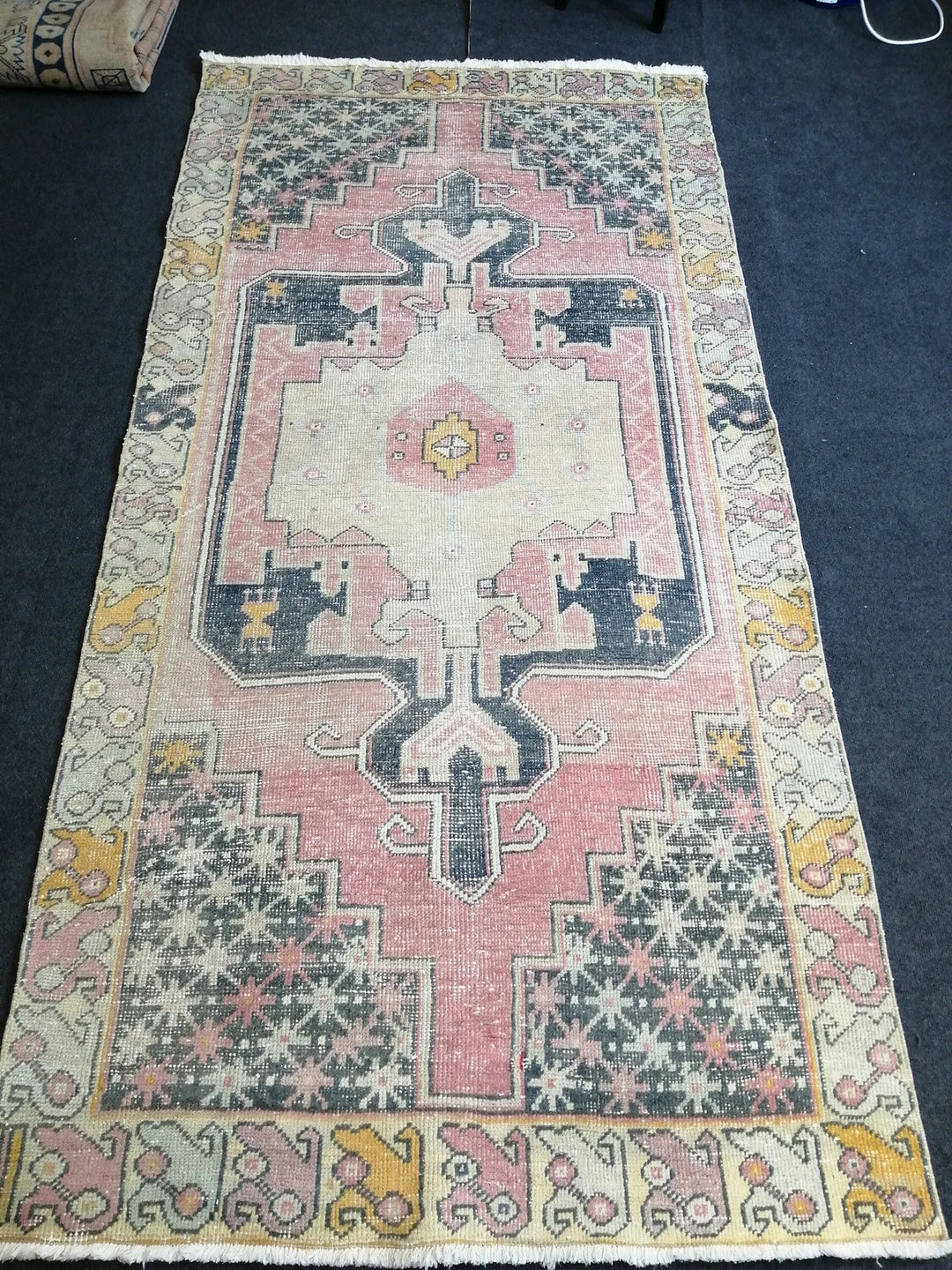 Beige Turkish Runner Rug 4' x 8' 4" Hand-Knotted | No. WR34759