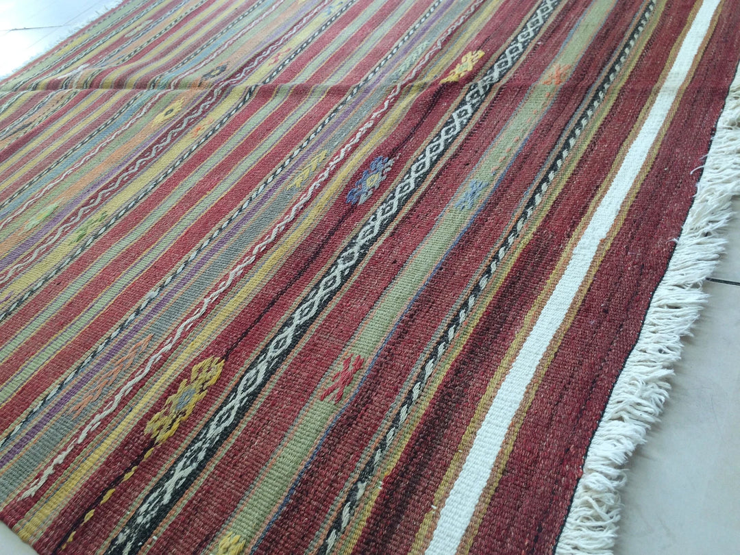 Rust Turkish Runner Rug 5' x 6' Hand-Knotted | No. WR34816