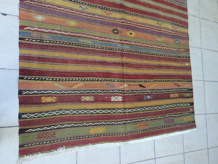 Rust Turkish Runner Rug 5' x 6' Hand-Knotted | No. WR34816