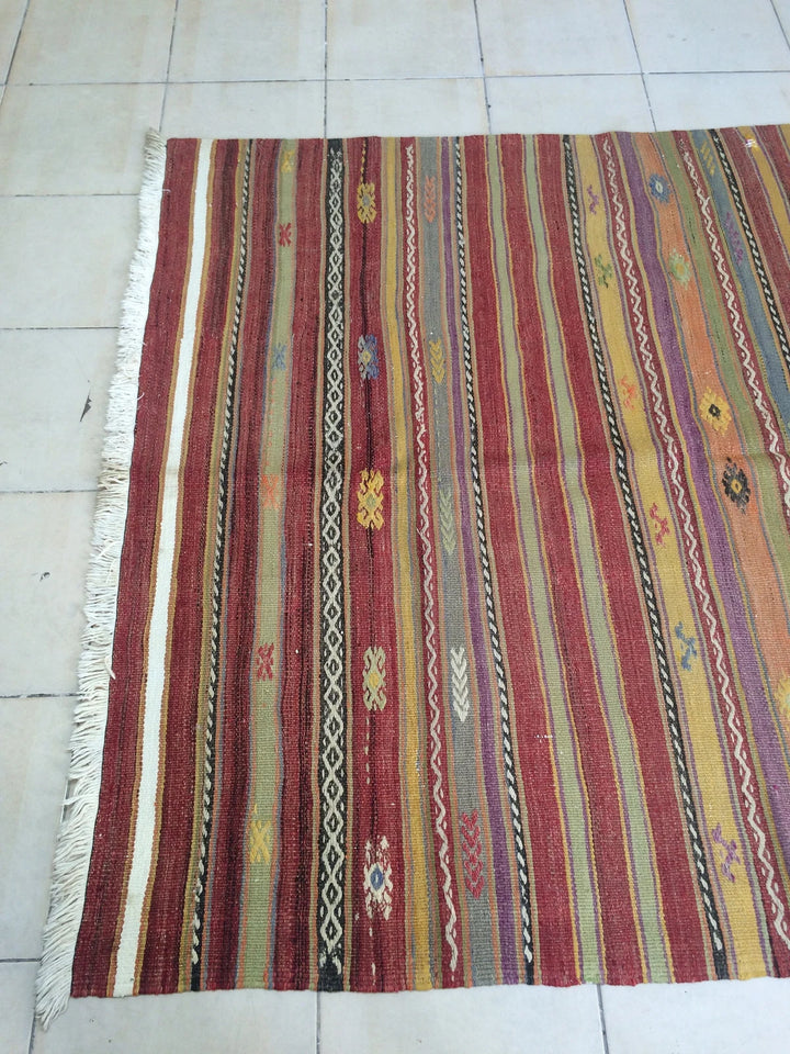 Rust Turkish Runner Rug 5' x 6' Hand-Knotted | No. WR34816