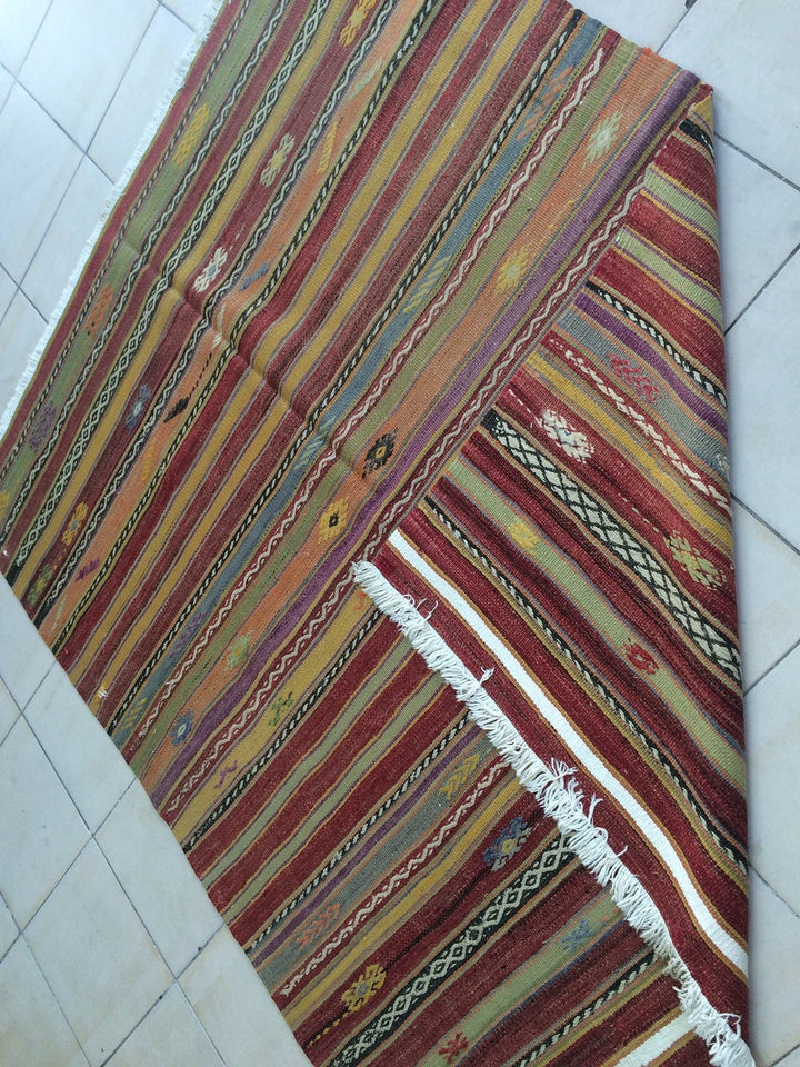 Rust Turkish Runner Rug 5' x 6' Hand-Knotted | No. WR34816
