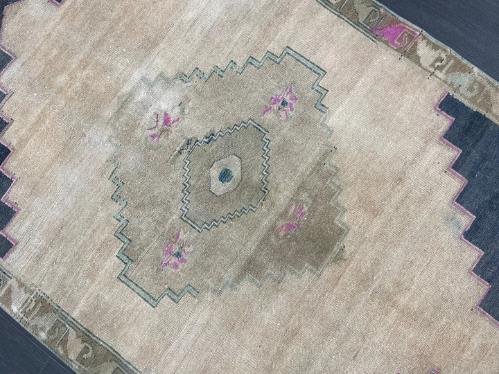 Navy Turkish Runner Rug 3' 3" x 4' 5" Hand-Knotted | No. WR35297