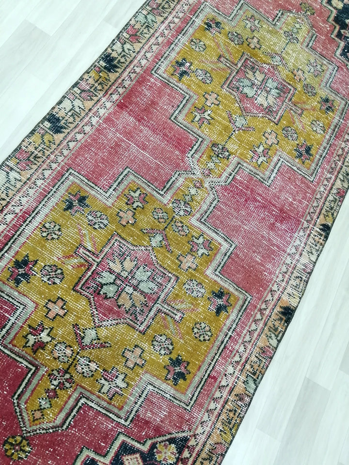 Rust Turkish Runner Rug 3' 4" x 8' 2" Hand-Knotted | No. WR35723