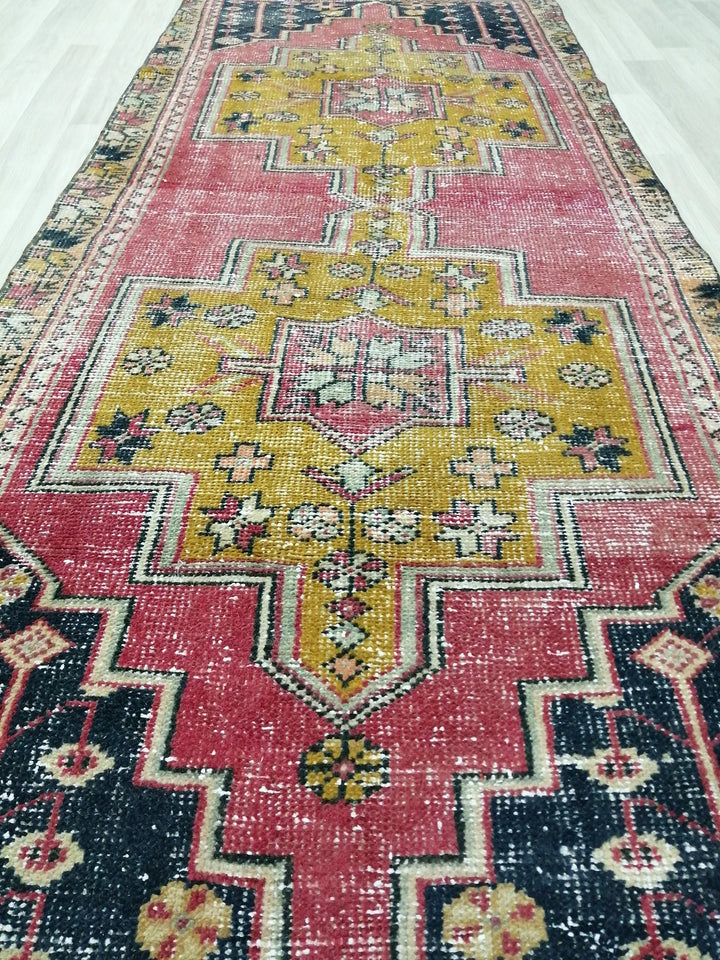 Rust Turkish Runner Rug 3' 4" x 8' 2" Hand-Knotted | No. WR35723