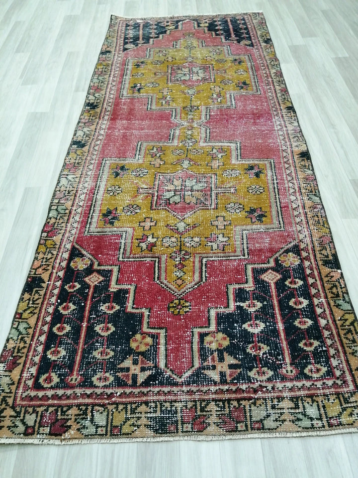 Rust Turkish Runner Rug 3' 4" x 8' 2" Hand-Knotted | No. WR35723
