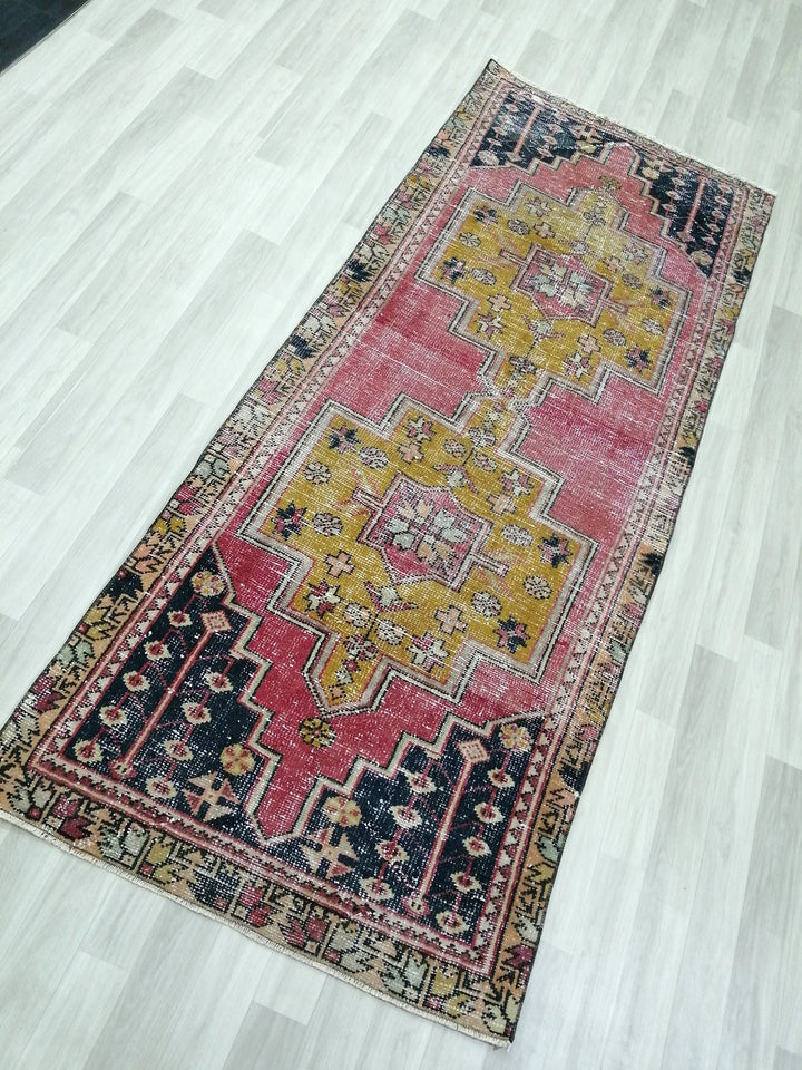 Rust Turkish Runner Rug 3' 4" x 8' 2" Hand-Knotted | No. WR35723